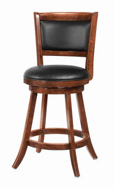 Coaster Broxton Upholstered Swivel Counter Height Stools Chestnut and Black (Set of 2) Model 101919